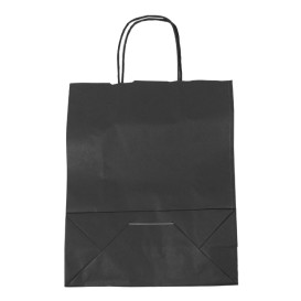 Sac en papier SOS Noir avec Anses 100g/m² 25+11x31cm (25 Utés)