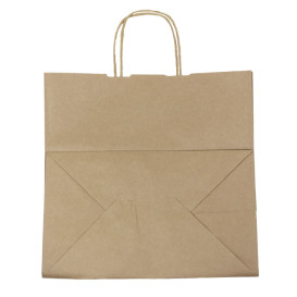 Sac en Papier Kraft Marron avec Anses 80g/m² 30+18x29cm (250 Utés)