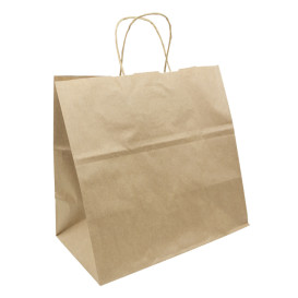 Sac en Papier Kraft Marron avec Anses 80g/m² 30+18x29cm (250 Utés)