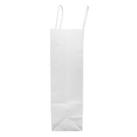 Sac en papier Blanc avec Anses Kraft 100g/m² 32+12x41cm (25 Utés)