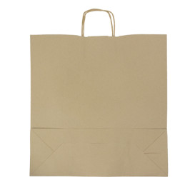 Sac en Papier Kraft Marron avec Anses 100g/m² 44+15x46cm (25 Utés)