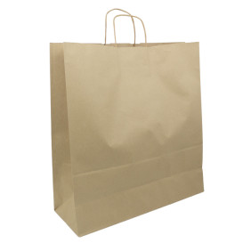 Sac en Papier Kraft Marron avec Anses 100g/m² 44+15x46cm (200 Utés)