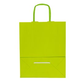 Sac en Papier Vert avec Anses 100g/m² 22+9x23cm (250 Utés)