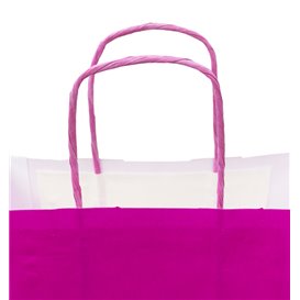 Sac en papier fuchsia avec poignées 100g/m² 22+9x23cm (25 pcs)