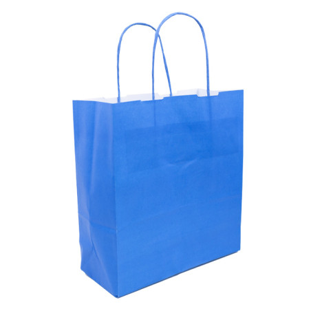 Sac en Papier Turquoise avec Anses 100g/m² 22+9x23cm (25 Utés)