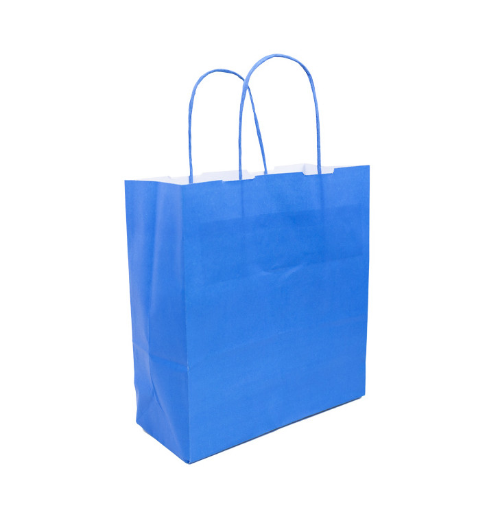 Sac en Papier Turquoise avec Anses 100g/m² 22+9x23cm (200 Utés)