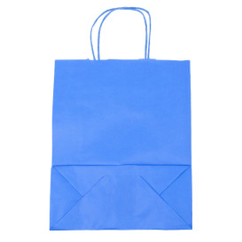 Sac en Papier Turquoise avec Anses 100g/m² 25+11x31cm (25 Utés)