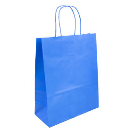 Sac en Papier Turquoise avec Anses 100g/m² 25+11x31cm (25 Utés)