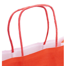 Sac en Papier Kraft Rouge avec Anses 100g/m² 22+9x23cm (250 Utés)