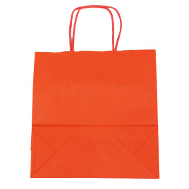 Sac en Papier Kraft Rouge avec Anses 100g/m² 22+9x23cm (250 Utés)