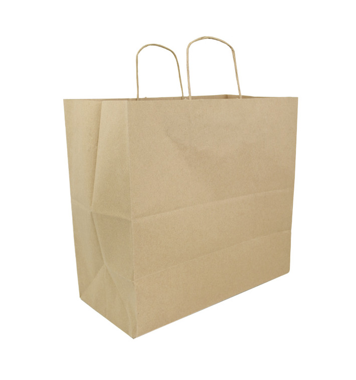 Sac en papier Kraft Marron avec Anses 100g/m² 35+18x34cm (250 Utés)