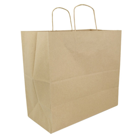 Sac en papier Kraft Marron avec Anses 115g/m² 31+20x32cm (200 Utés)