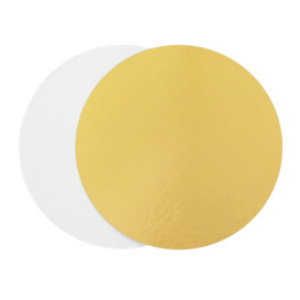 Papieren Cake cirkel goud en wit 24cm (400 stuks)