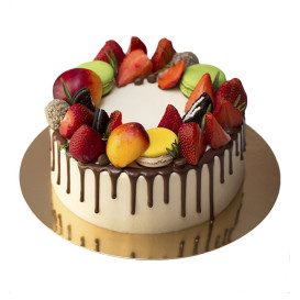 Papieren Cake cirkel goud en wit 28cm (100 stuks) 