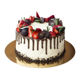 Papieren Cake cirkel goud en wit 32cm (400 stuks)