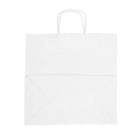 Sac en papier Kraft Blanc avec Anses 100g/m² 35+18x34cm (25 Utés)