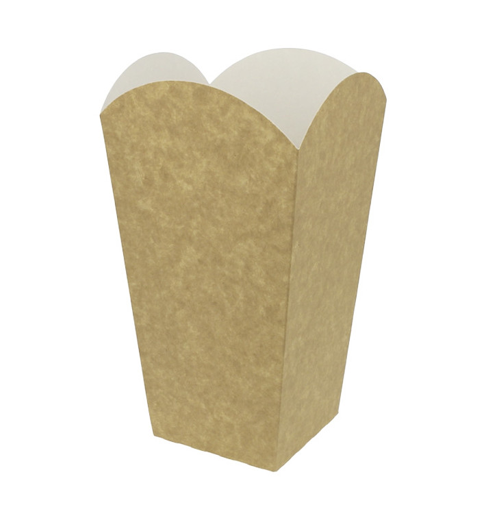 Paper Popcorn Box Medium Size Kraft 90g 7,8x10,5x18cm (350 Units)