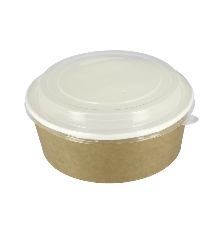 Pot en Carton Kraft avec couvercle PP 38 Oz/1140ml (100 Utés)