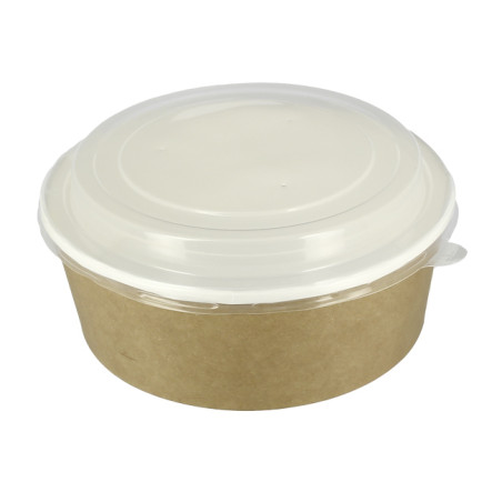 Pot en Carton Kraft avec couvercle PP 38 Oz/1140ml (100 Utés)