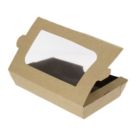 Papieren take-out Container "Premium" 19x10x3,5cm 480ml (25 stuks) 