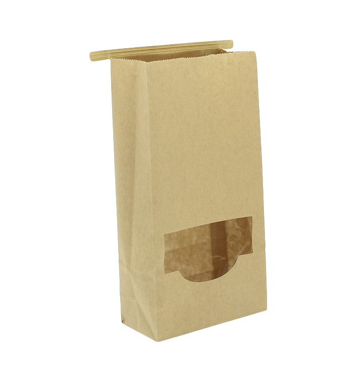 Sac SOS Kraft avec fermeture et fenêtre 12+6x23,5cm (1000 Utés)