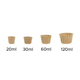 Pot Papier Kraft Plissé de 22ml (250 Unités)