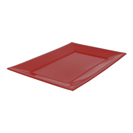 Plateau Plastique Rouge Rectang. 330x225mm (25 Utés)