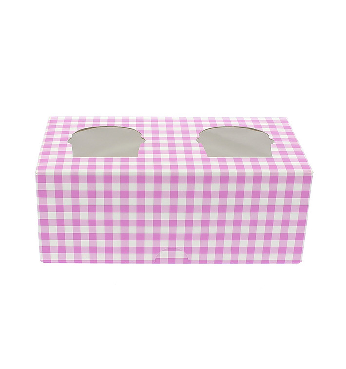 Papieren Cake vorm zak 2 Slot roze 19,5x10x7,5cm (20 stuks) 