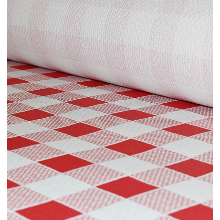 Nappe en papier en Rouleau Carré rouge 1x100m 40g (1 Unité)