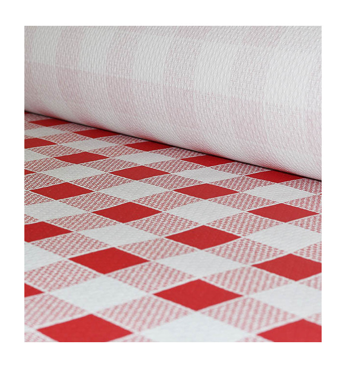 Nappe en papier en Rouleau Carré rouge 1x100m 40g (6 Unités)