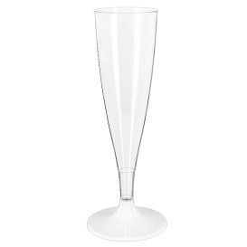 Herbruikbare Plastic Stam Fluitglas Mousserende Wijn Wit 140ml 2P (48 stuks)