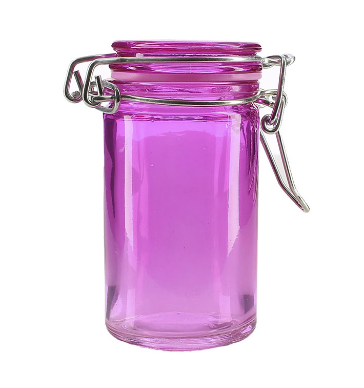 Bocal en Verre Hermétique Lilas 70 ml Ø4,5x8 cm (8 Utés)