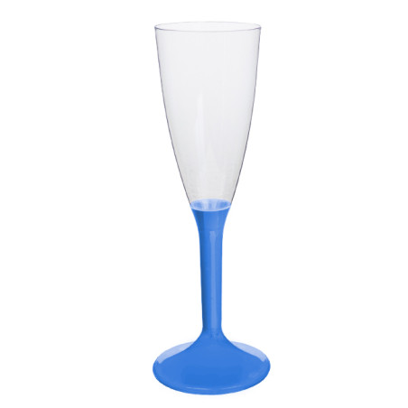 Herbruikbaar Durable Champagneglazen/flutes 120ml PS blauwe mediterranean voet (200 stuks)