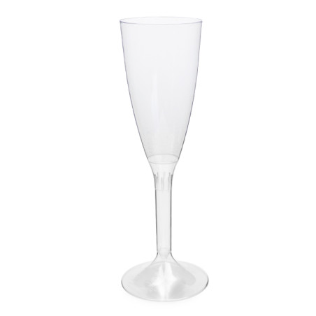 Herbruikbaar Durable Champagneglazen/flutes 120ml PS transparante voet (200 stuks)