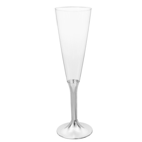 Herbruikbaar Champagneglazen/flutes 160ml PS voet zilver chroom (40 stuks)