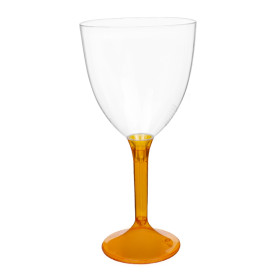 Verre en Plastique Vin Pied Orange Transp. 300ml 2P (200 Utés)