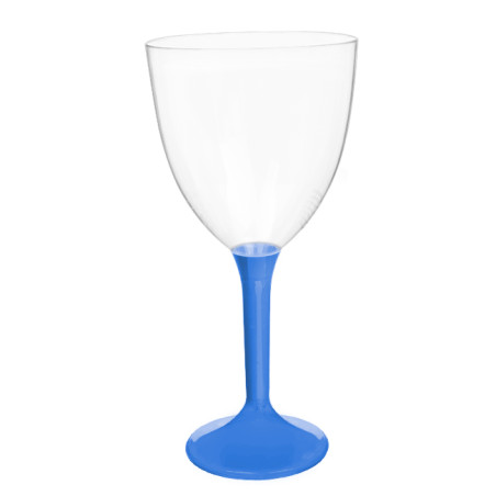 Verre à Vin Réutilisable PS Pied Bleu Méditerranée 300ml 2P (200 Utés)