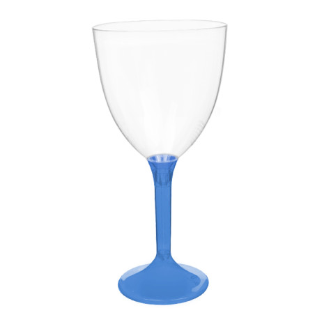 Verre à Vin Réutilisable PS Pied Bleu Transp. 300ml 2P (200 Utés)