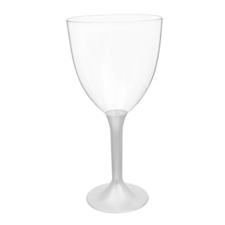 Verre à Vin Réutilisable PS Pied Blanc Perlé 300ml 2P (20 Utés)