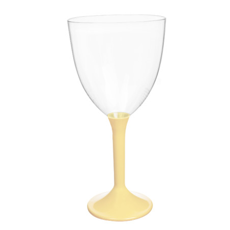 Verre à Vin Réutilisable PS Pied Creme 300ml 2P (200 Utés)