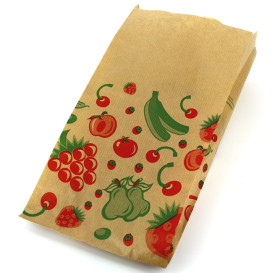 Papieren voedsel zak Fruit Design 14+7x28cm (1000 stuks)