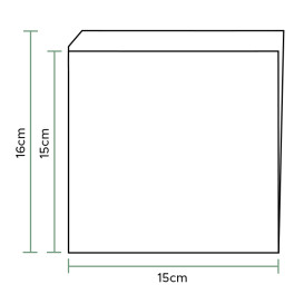 Papieren voedsel zak Vetvrij opening L vormig kraft 15x15cm (3000 stuks)