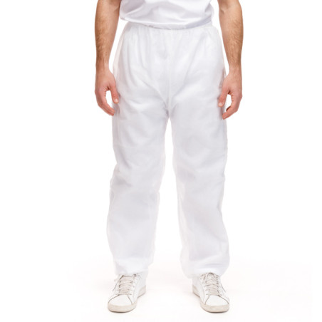 Pantalon PP Non Tissé Industriel Blanc 30gr. (50 Utés)