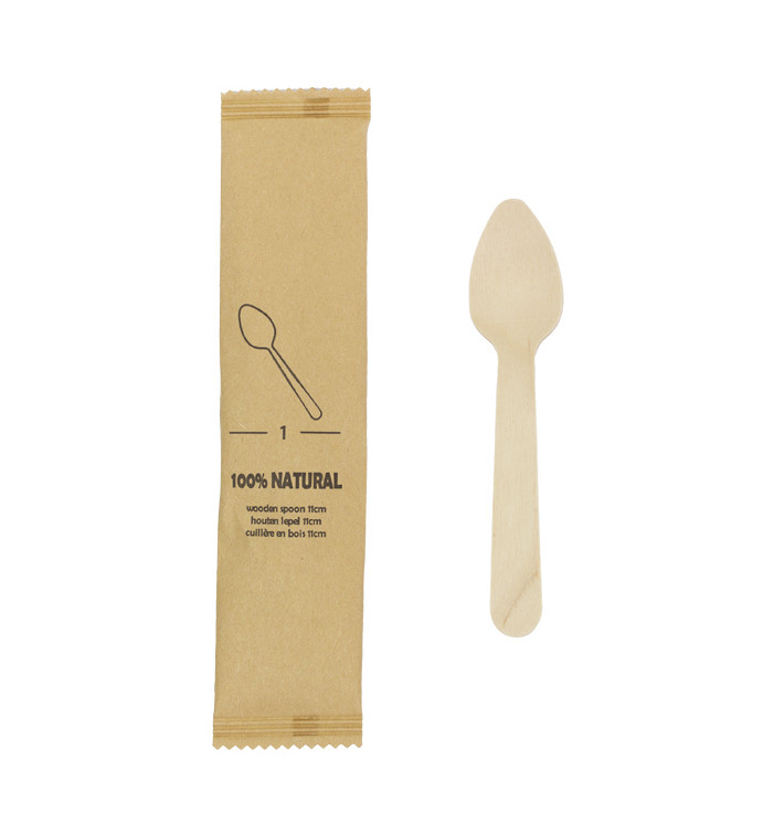 Houten TeaSpoon Verpakt 11cm (25 stuks)