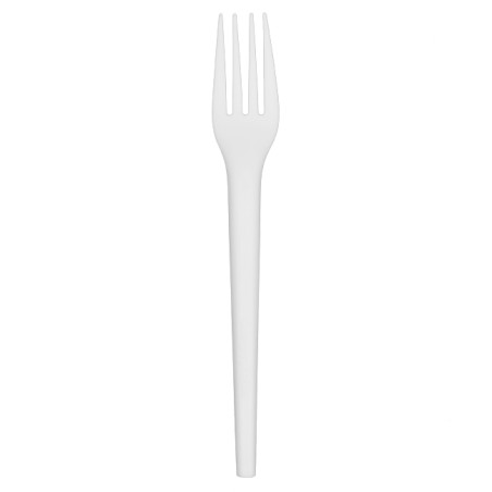 Fourchette Biodégradable Réutilisable CPLA Blanche 17cm (25 Utés)