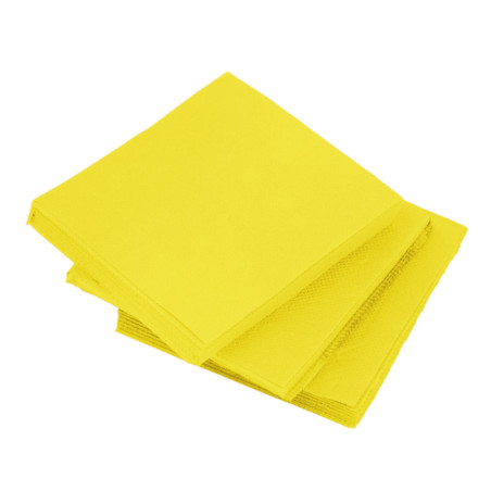 Serviette en Papier Double Point 20x20cm Jaune (90 Utés)