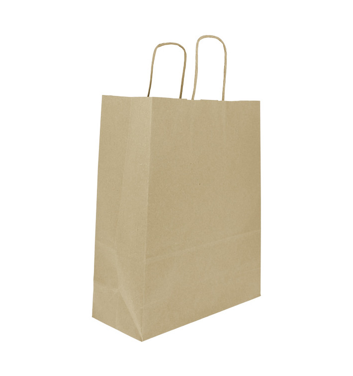 Sac en papier avec Anses Kraft 100g/m² 25+11x31cm (25 Utés)