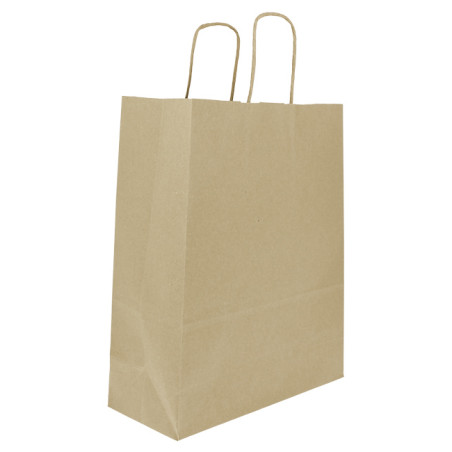 Sac en papier avec Anses Kraft 115g/m² 24+11x32cm (25 Utés)