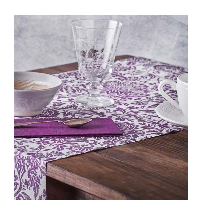 Nappe Rouleau en Airlaid 0,4x48m "Versailles" Aubergine 50g/m² P30cm (1 Uté)