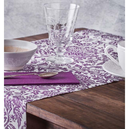 Nappe Rouleau en Airlaid 0,4x48m "Versailles" Aubergine 50g/m² P30cm (1 Uté)